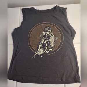 Sonoma Graphic Sleeveless Top in Charcoal Gray Size Xs #419